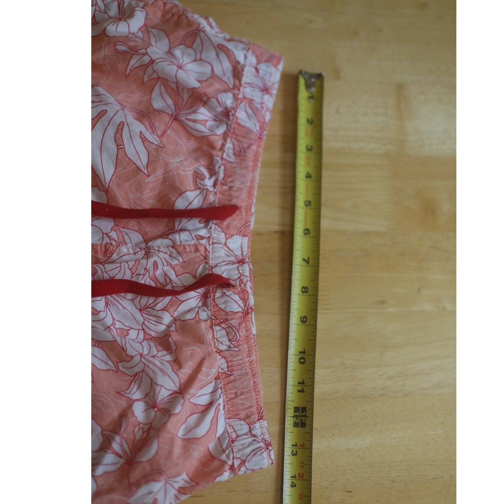 Columbia Womens Floral Board Shorts Coral Pink Hibiscus Swim Shorts Size M - Picture 4 of 6